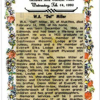 Obituary - W.A. "Del" Miller