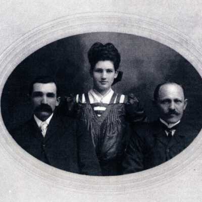 Jacob Anthes, daughter Mabel, and George Miller: Origsize: 8.5x11; Origformat: Print-Photographic