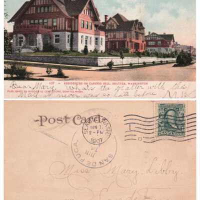 Residences on Capitol Hill, To Mary Libbey: Origsize: 3.5x5.5; Origformat: Print-Photographic