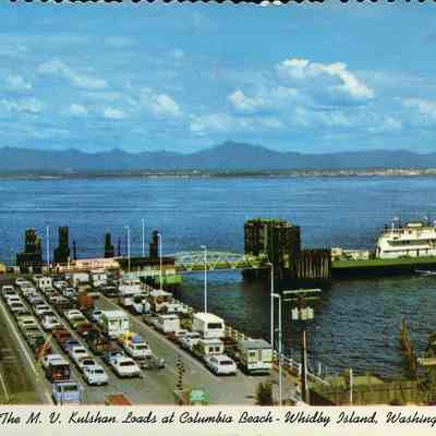 The M.V. Kulshan at Columbia Beach postcard