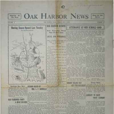 Oak Harbor News Oct. 4, 1912.