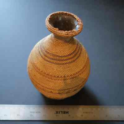 Basket woven Soy jar