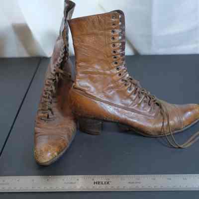 497 - Cantilever Brand boots, high top, laced: Belonged to Verrelle O'Leary Jungbluth