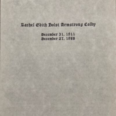 Rachel Colby Funeral Program