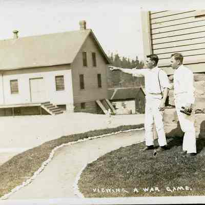 Fort Casey, "Viewing a War Game" postcard