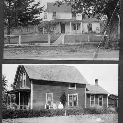 Top: N.H. James Home 1920; Bottom: Andrew and Abbie Morrill Prairie Center, Coupeville 1924: (ID#2023.dpw.111)