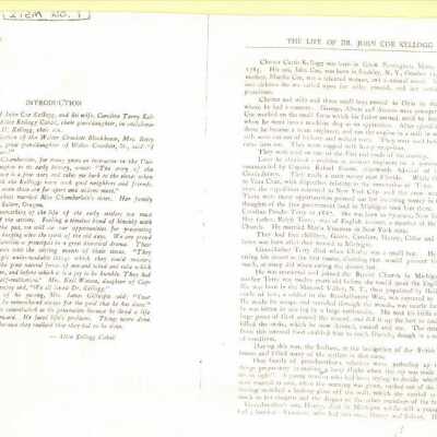 John Coe Kellogg Booklet