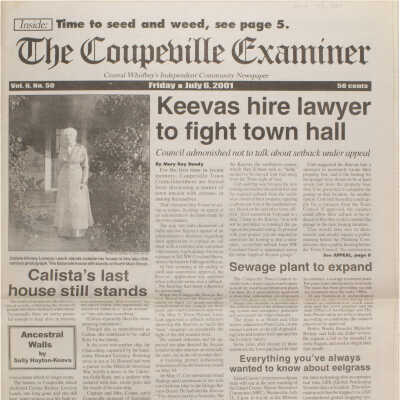 Coupeville Examiner, July 6, 2001