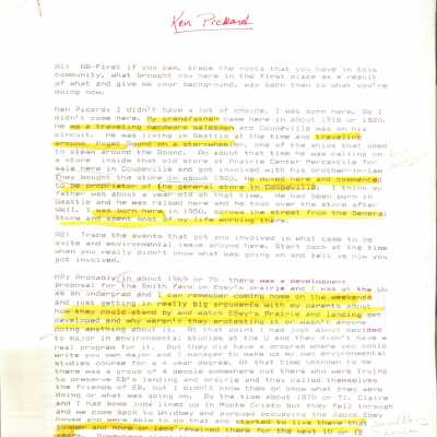 Ken Pickard Oral History