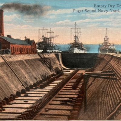 Puget Sound Naval Yard postcard circa 1917