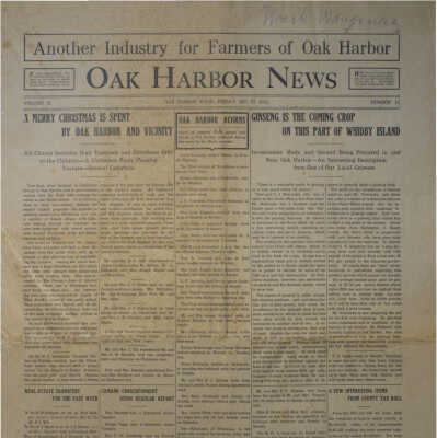 Oak Harbor News Dec. 27, 1912.