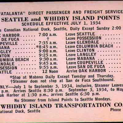 Photograph of Steamer Atlanta Ticket
