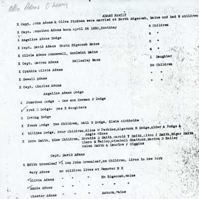 Adams family geneology