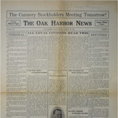 Oak Harbor News Aug. 28, 1914.