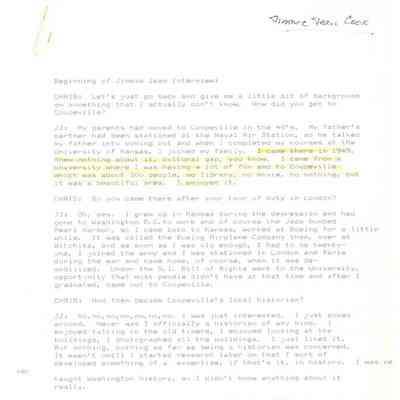 Jimmie Jean Cook - Oral History