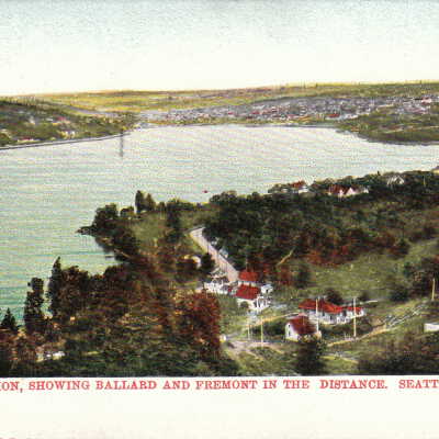 Lake Union, showing Ballard and Fremont in the Distance, Seattle