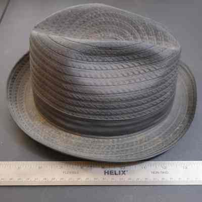 567 - Man's charcoal nylon Stetson "Pea Souper" w/ nylon band; size 7.25"