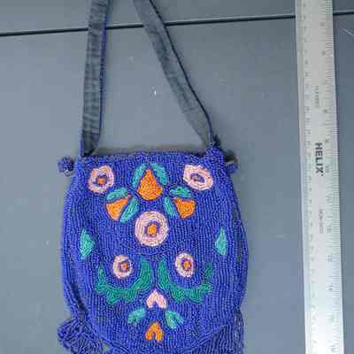 Blue Beaded Evening Bag