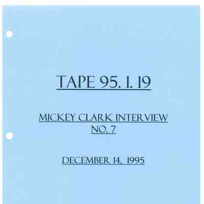 Mickey Clark Oral History No. 7