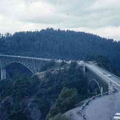 202. Deception Pass roadway from above: Deception Pass - August 1962