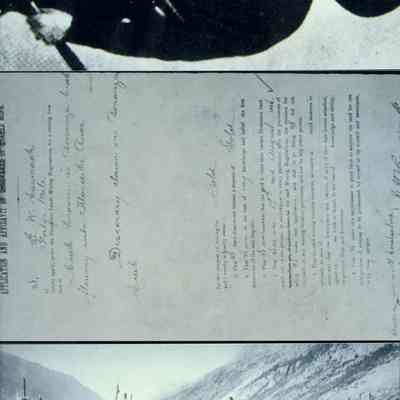 049; 050 - Application and Affidavit of G. W. Carmack for claim on Bonanza Creek: 051 - By the Docks