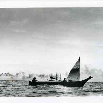 Makah Canoe and Small Ship