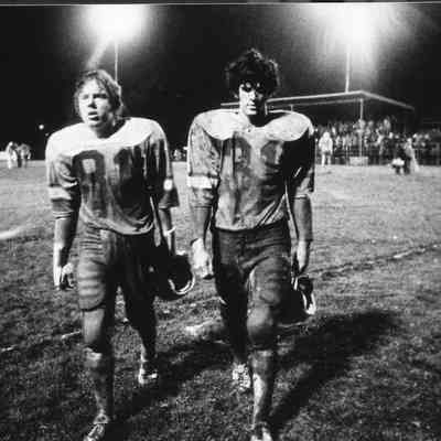 Muddy football game.