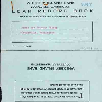 Loan Record Book - Frank and Dorothy Dickey