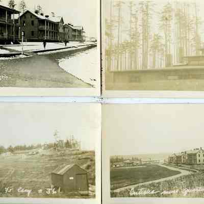 1. "Miss Isabelle Shaugh" on back: 3. Old Fort Casey #36; 4. Enlisted Men's Quarters, Fort Casey