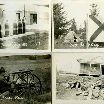 1. 824 lb mortar projectile; 2. 149 Co. flag;: 3. Rapid fire; 4. F. Price