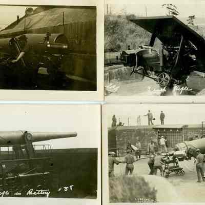2. 3 inch rifle #6 and #12; 3. 16 inch rifle in Battery #38: 4. Loading 10 in. gun Fort Casey, Wn.