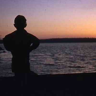 244B. KJH at Coupeville City Beach - evening: Coupeville - June 1957