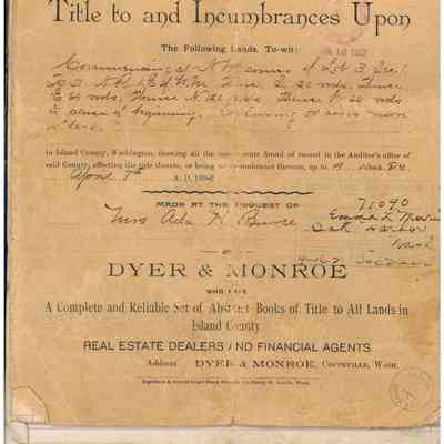Abstract of Title - Ada N. Burce, Henry E. Morgan