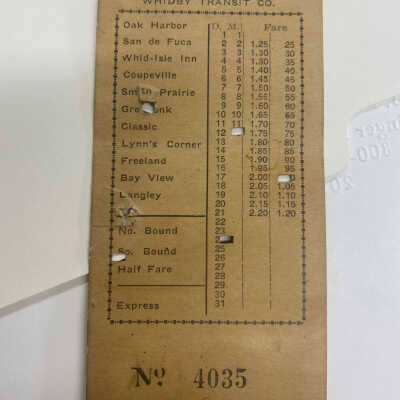 Whidby Transit Co. Ticket