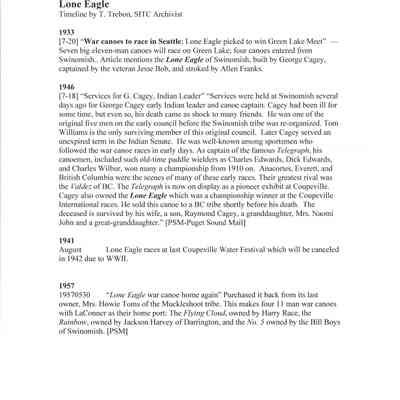Lone Eagle Timeline - Theresa Trebon