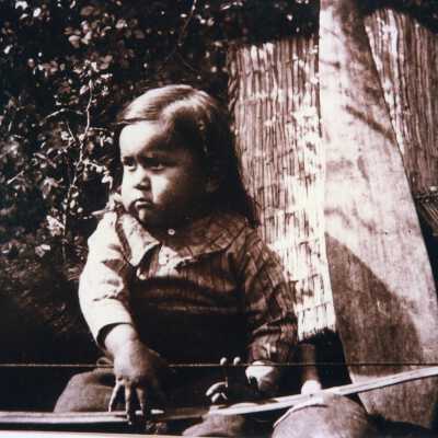 Toddler with Oar and Bow