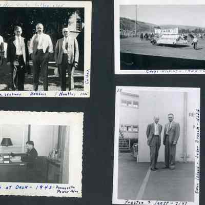 1. Secretary of Agriculture Wallace - 1935; 2. Crop Display: 3. Carl G. Izett at work Bonneville Power Admin. 4. Swan Island Labor Branch USDA