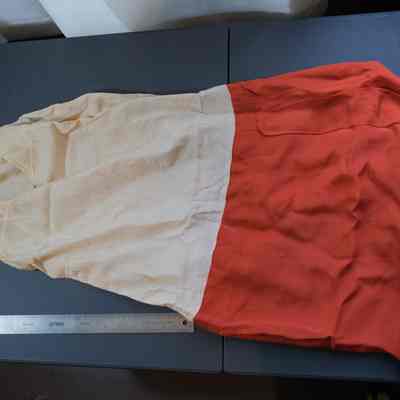 421 - dress - rust and cream tunic, circa 1920