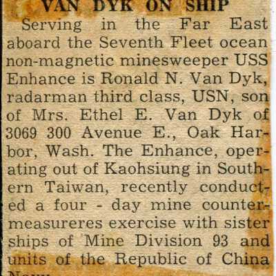 Newspaper - USS Enhance - Ron Van Dyk