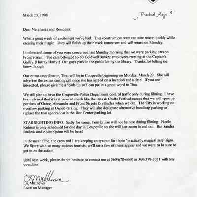 Letter to Coupeville Merchants and Residents