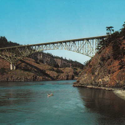 Deception Pass Bridge as viewed from North Beach: Origsize: 3.5x5.5; Origformat: Print-Photographic