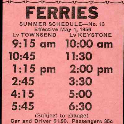 Ferry Schedule 1956