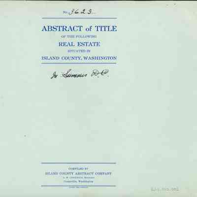Abstract of Title - Portion of Clement Washington Sumner Claim