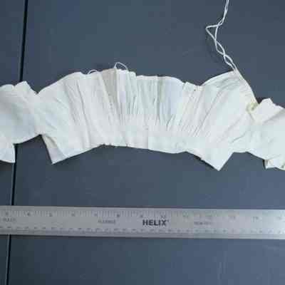 466 - child's top, linen, handmade, short, small, to go under smock
