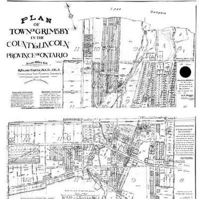 Town Plan 4, Map of Grimsby 1932 showing lot numbers and streets