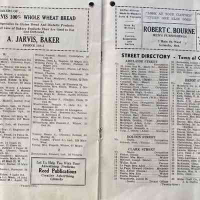 Page from the 1936-1937 Grimsby Street Directory
