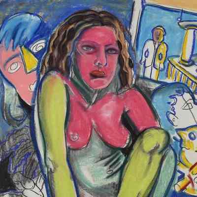 Untitled (Nude/Red Face/Green Legs)