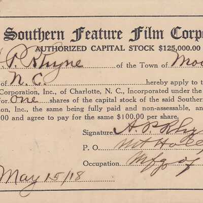 Certificate, Stock