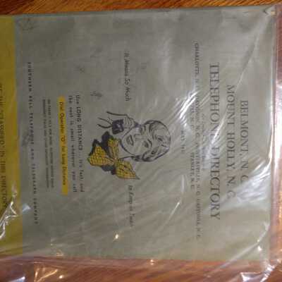 Telephone Directory, Belmont, Mount Holly and area, Southern Bell Telephone & Telegraph Company