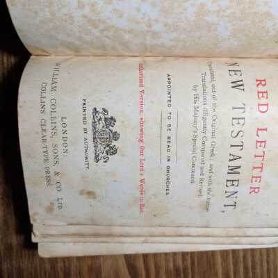 Red Letter Testament - presented to Walter L Tucker by SS Suft & JH Prim(?) 12/31/1904, Mt. Island Methodist Episcopal Church